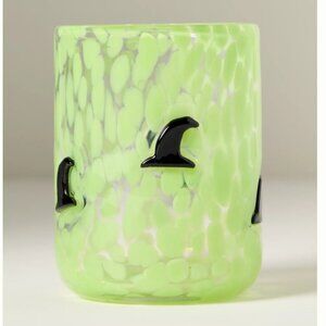 NWT Anthropologie The Mystic Icon Juice Glass Witch Hat Green Blown Glass